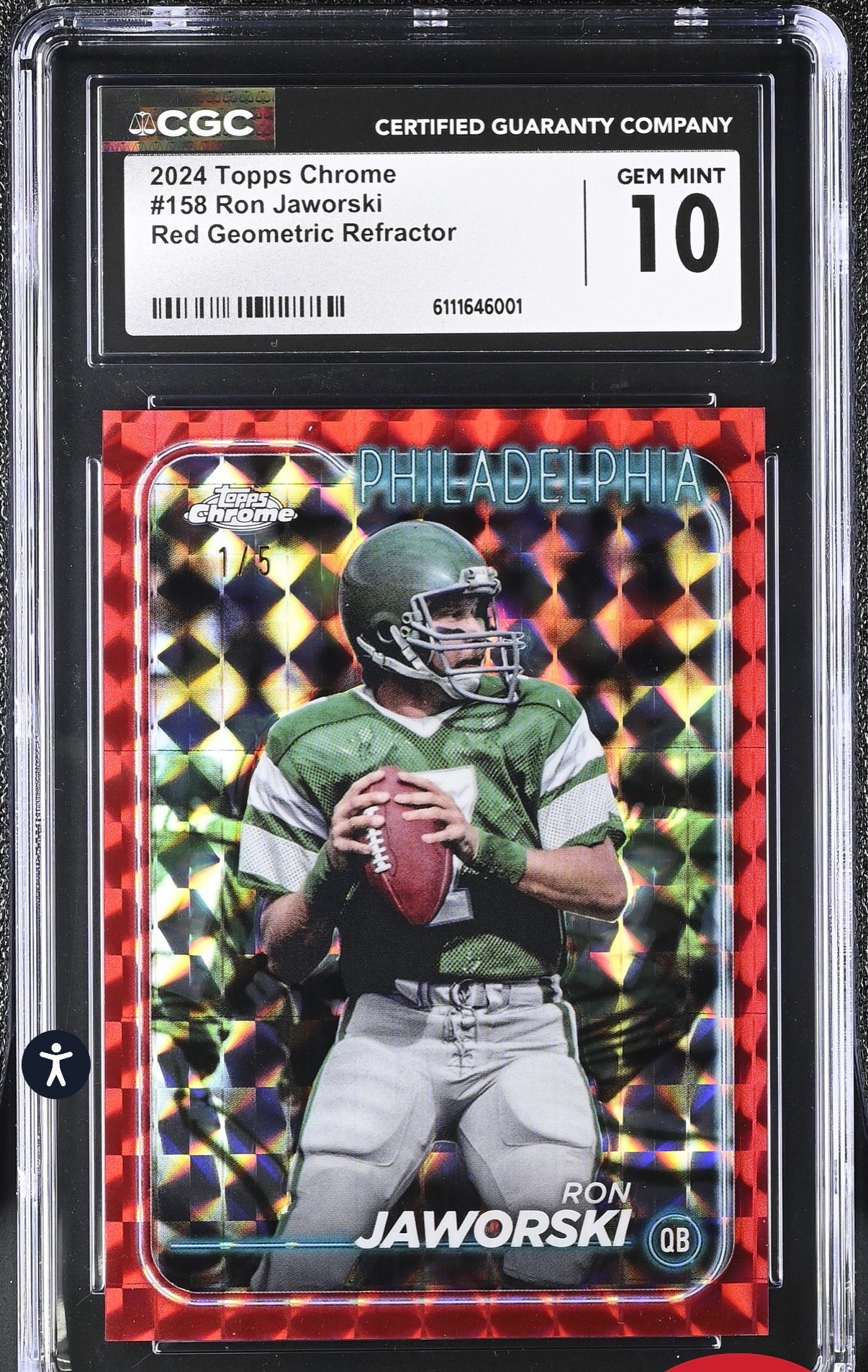 Ron Jaworski - Red Geometric /5 *CGC10*