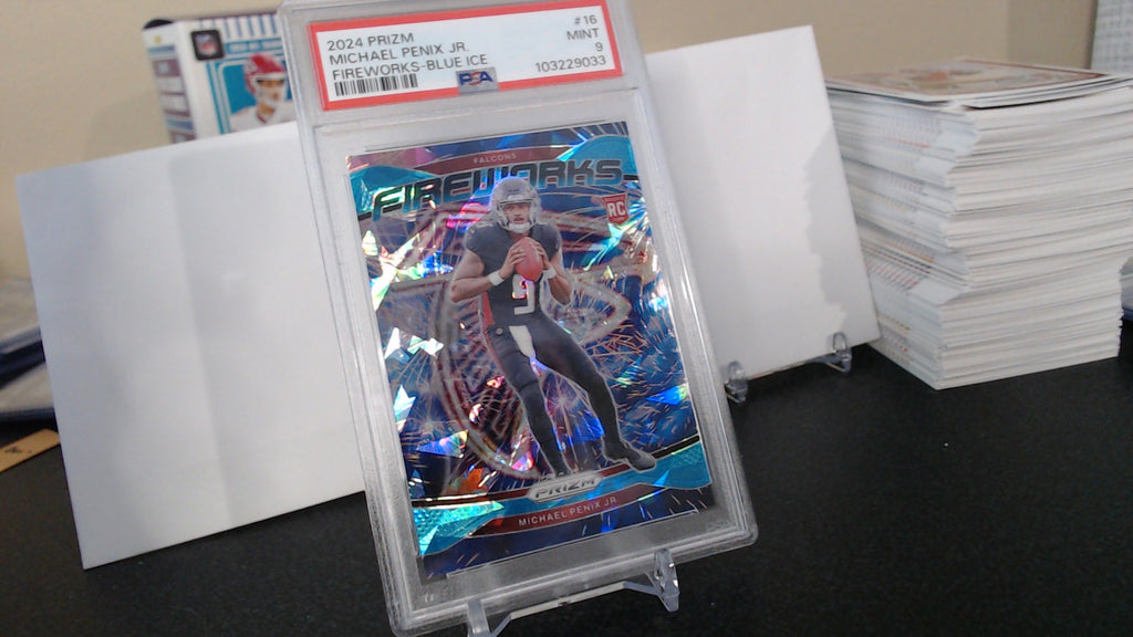 Michael Penix Jr. - Fireworks Blue Ice /99 (RC) *PSA 9*